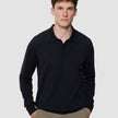 Everyday Knit Long Sleeve Polo Black