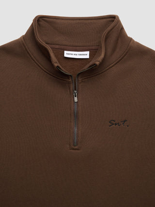 Everyday Half Zip Saddle Brown