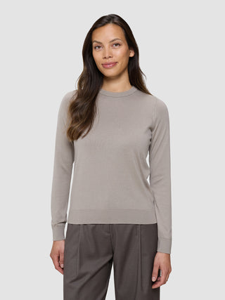 Fine Knit Crewneck Dark Sand