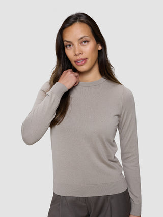 Fine Knit Crewneck Dark Sand