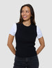 Women's Fine Knit Rib Vest Black