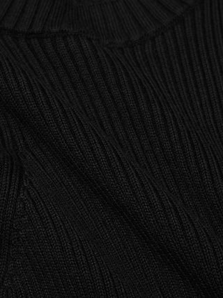 Women's Fine Knit Rib Vest Black