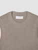 Women's Fine Knit Rib Vest Dark Sand