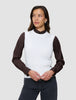 Women's Fine Knit Rib Vest Off White