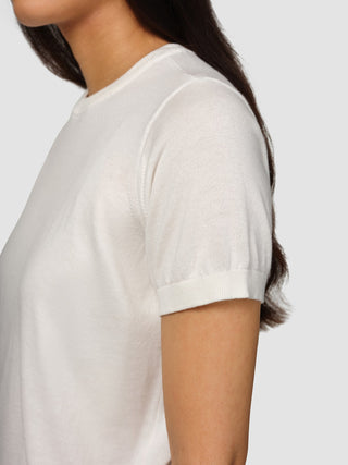 Fine Knit T-shirt Off White