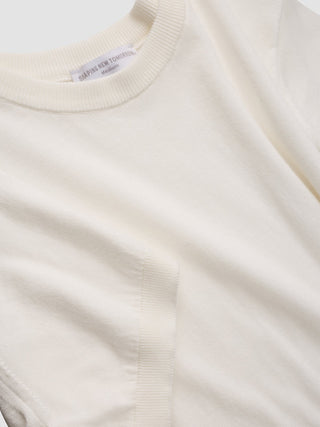 Fine Knit T-shirt Off White