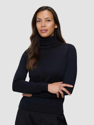 Fine Knit Turtleneck Black