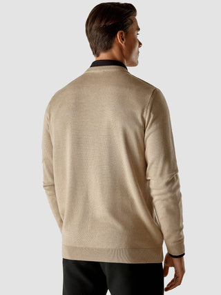Fine Knit V-neck Khaki Molinaire