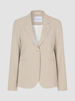 Essential Suit Island Sand Pinstripe Fitted Blazer & Straight Pants