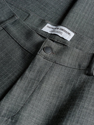 Heavy Edition Pants Regular Grey Herringbone 2.0