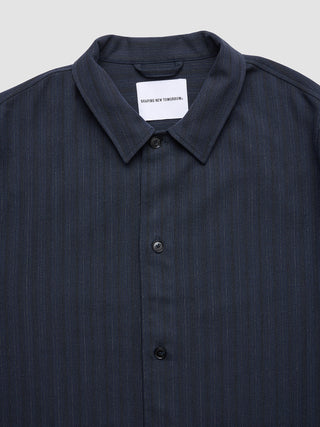 Heritage Overshirt Dark Navy Pinstripe