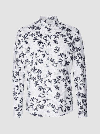 Lightweight Classic Shirt Navy Flower Slim