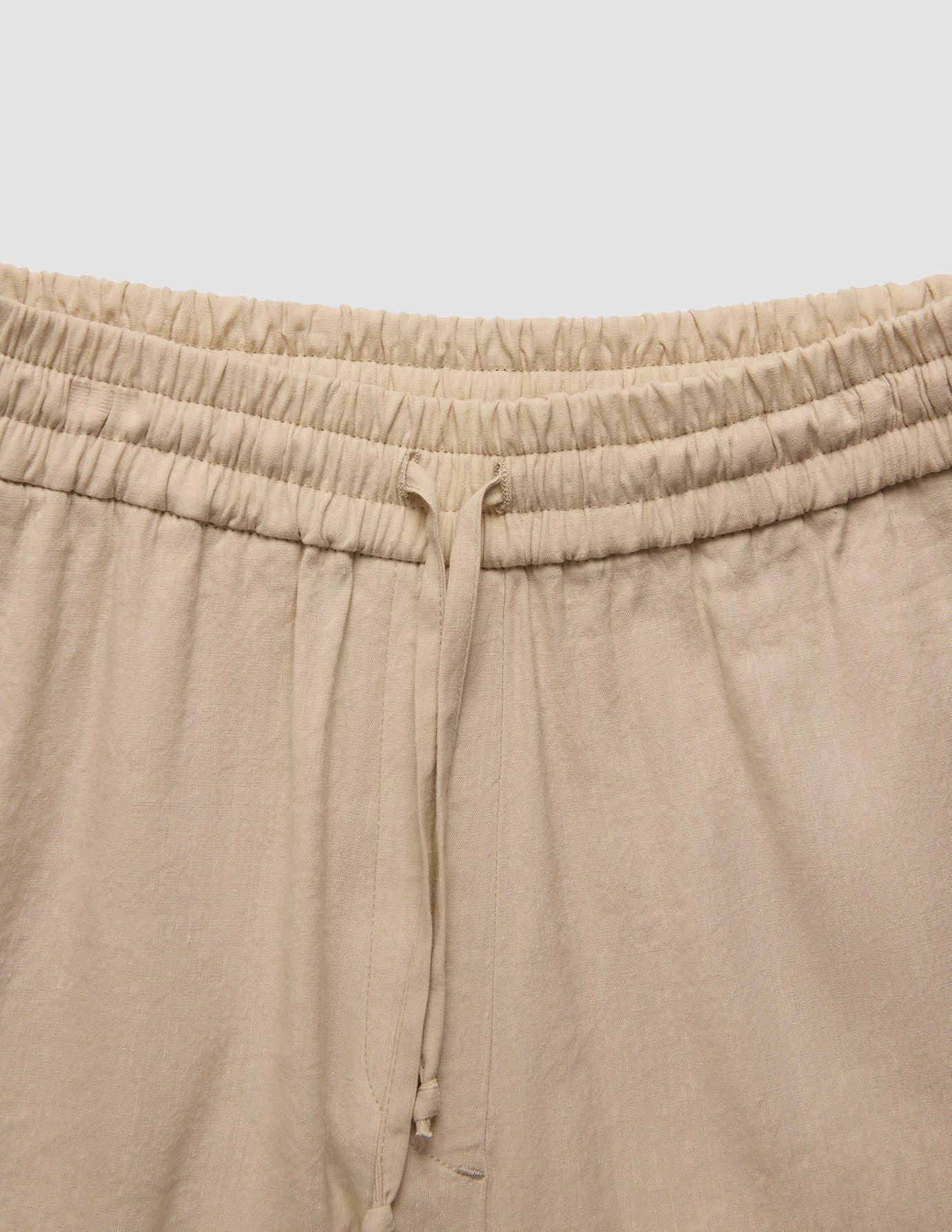 Linen Set Sandy Beige Short Sleeved Shirt & Relaxed Pants