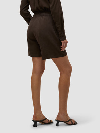 Women's Linen Shorts Relaxed Espresso