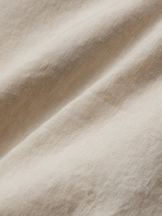 Linen Set Sandy Beige Long Sleeved Shirt & Relaxed Shorts