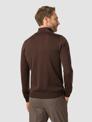 Premium Merino Half Zip Espresso