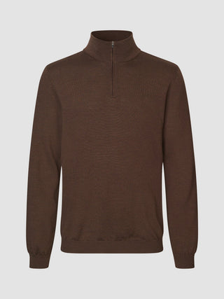 Premium Merino Half Zip Espresso