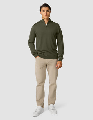 Premium Merino Half Zip Nightfall Green