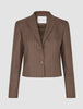 Women Raina Short Blazer Chestnut Pinstripe