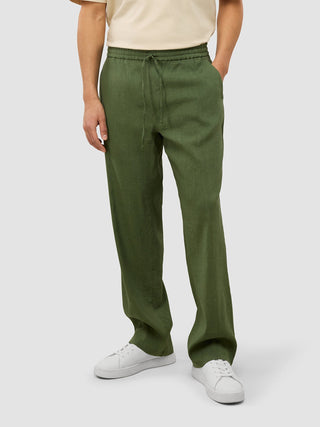 Refined Linen Pants Clover Green