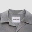 Refined Linen Bowling Short Sleeve Shirt Stone Grey