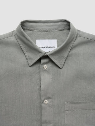 Refined Linen Long Sleeve Shirt Stone Grey
