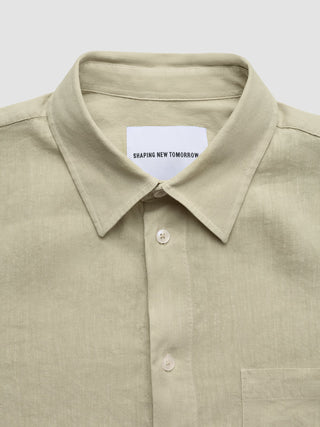 Refined Linen Long Sleeve Shirt Soft Sand