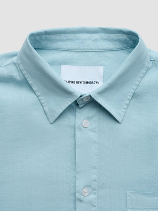 Refined Linen Long Sleeve Shirt Sky Blue