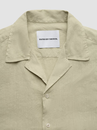 Refined Linen Bowling Short Sleeve Shirt Soft Sand