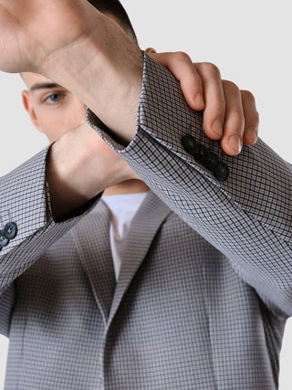 Essential Blazer Regular Duo Check Blue