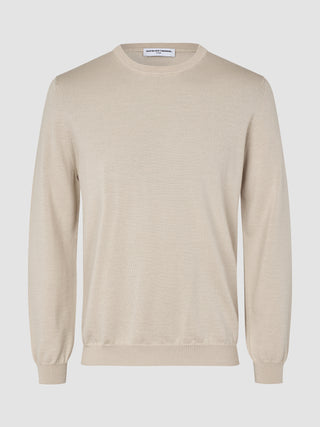 Seamless Premium Merino Knit Crewneck Birchwood