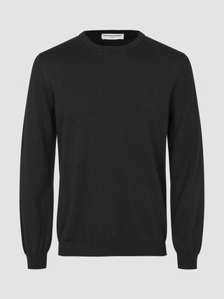 Seamless Premium Merino Knit Crewneck Black