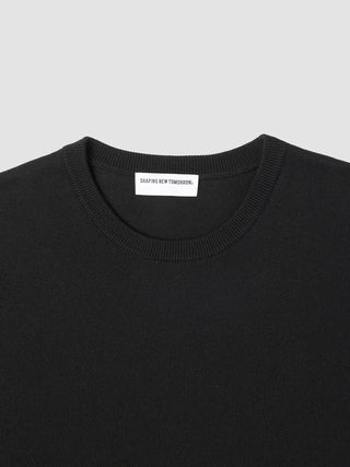 Seamless Premium Merino Knit Crewneck Black