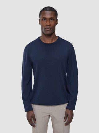 Seamless Premium Merino Knit Crewneck Dark Navy
