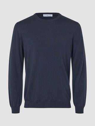 Seamless Premium Merino Knit Crewneck Dark Navy