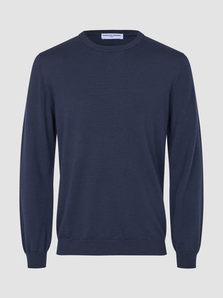 Seamless Premium Merino Knit Crewneck Dark Navy