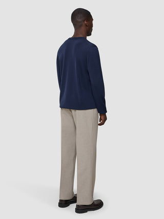 Seamless Premium Merino Knit Crewneck Dark Navy