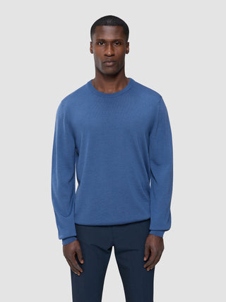 Seamless Premium Merino Knit Crewneck Dusky Blue