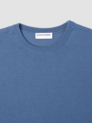 Seamless Premium Merino Knit Crewneck Dusky Blue