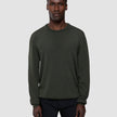 Seamless Premium Merino Knit Crewneck Green Night