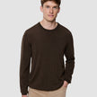 Seamless Premium Merino Knit Crewneck Saddle Brown
