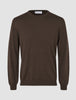 Seamless Premium Merino Knit Crewneck Saddle Brown