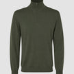 Seamless Premium Merino Knit Half Zip Green Night
