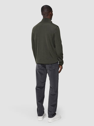 Seamless Premium Merino Knit Half Zip Green Night