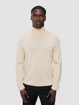Seamless Premium Merino Knit Turtleneck Birchwood