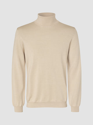 Seamless Premium Merino Knit Turtleneck Birchwood