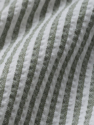 Seersucker Casual Shirt Green Stripes