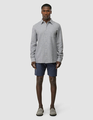 Seersucker Casual Shirt Navy Stripes