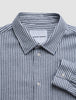 Seersucker Casual Shirt Navy Stripes