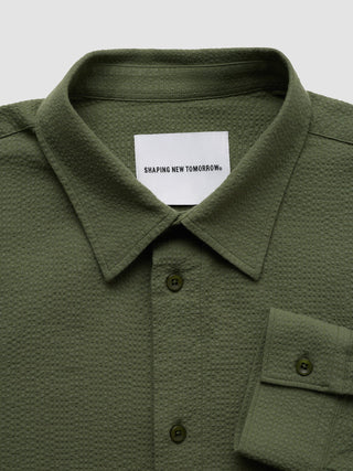 Seersucker Casual Shirt Clover Green